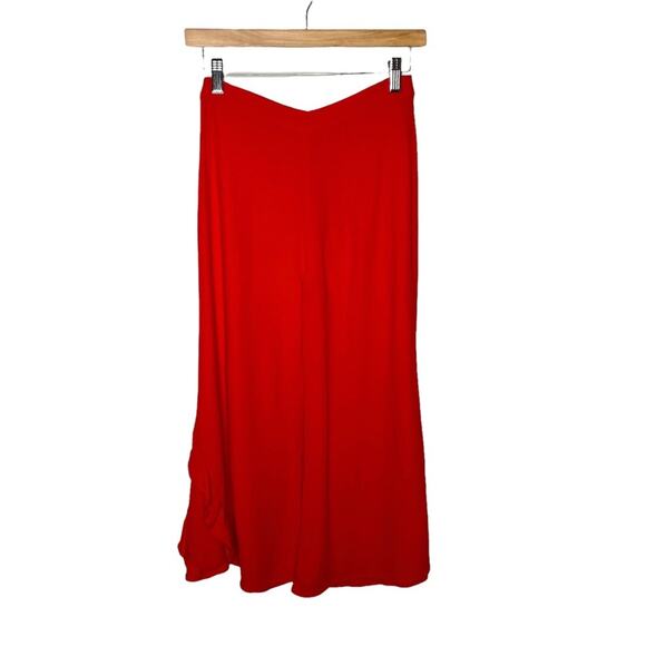 REVOLVE Pants - Revolve Alexis High Rise Red Cropped Wide Leg Pants Minimalist Contemporary